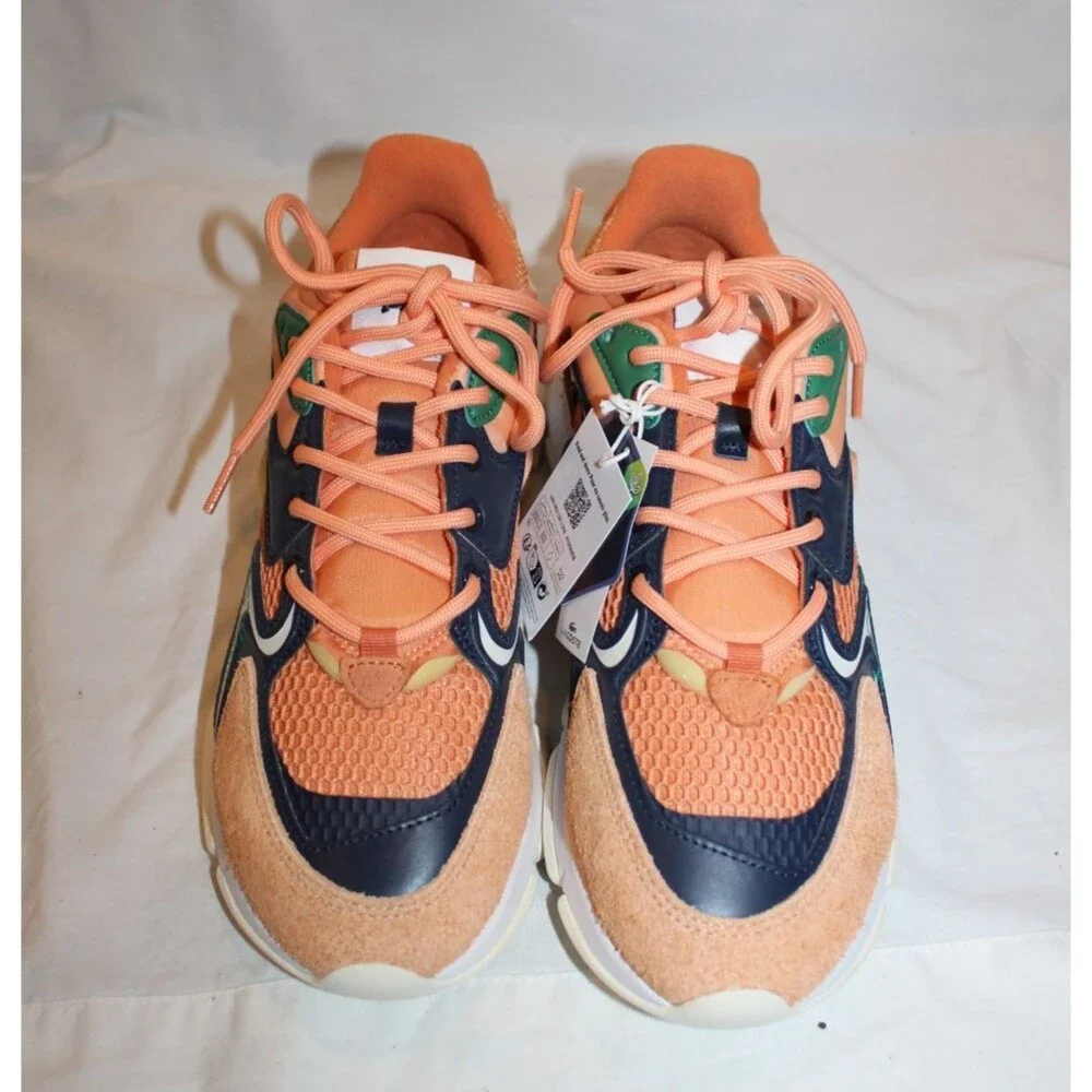 Lacoste L003 Neo 224 2 SMA Chunky Runner Sneaker Orange Navy Men US 9 EU 42